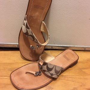 Coach leather slip-on sandals 6